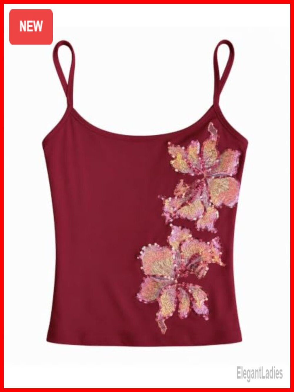 Y2K Floral Sequins Corset Top Slim Fit Stretch